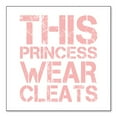 thumbnail image 1 of DistinctInk Custom Bumper Sticker - 6" x 6" Decorative Decal - White Background - This Princess Wear Cleats, 1 of 2