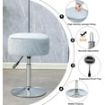 thumbnail image 5 of Velvet Vanity Stool, Vanity Chair for Makeup Room Round Storage Ottoman for Living Room Height Adjustable 360°Swivel Foot Stools, Grey, 5 of 14