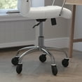 thumbnail image 4 of BizChair Mid-Back White LeatherSoft Executive Swivel Office Chair with Chrome Frame, Arms, and Transparent Roller Wheels, 4 of 9