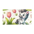 thumbnail image 5 of Bath Mat Soft Plush Non-Slip Absorbent Bathroom Rugs 39"x20" Cute Zebra with Tulip Flower, 5 of 8