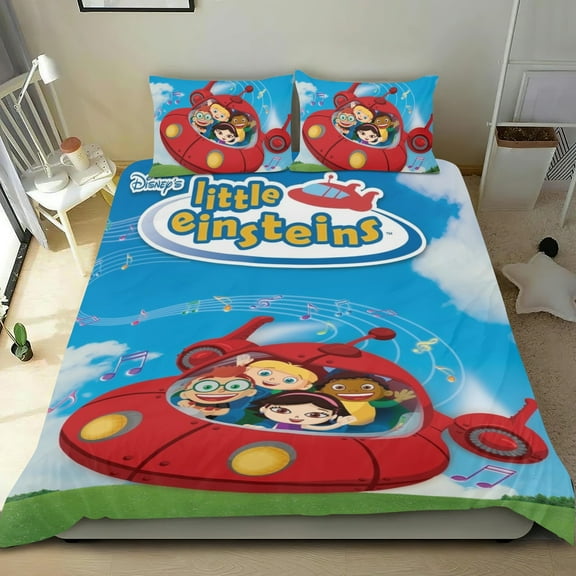 3 Piece Bedding Set For Little Einsteins Duvet Cover Sets Comforter Cover Set Cute Super Soft Teens Bedding Set Kids Bedroom Gifts,1 Duvet Cover with 2 Pillowcases Twin