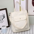 thumbnail image 2 of Stylago Women's Corduroy Tote Bags with Detachable Strap Crossbody Shoulder Purse Button External Pocket Zipper Shopping Handbag White, 2 of 5