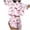 Pink 6, variant on Women's Bow Print Two Piece Paj Set Short Sleeve Top & Split Shorts Lounge Sleepwear Pink M