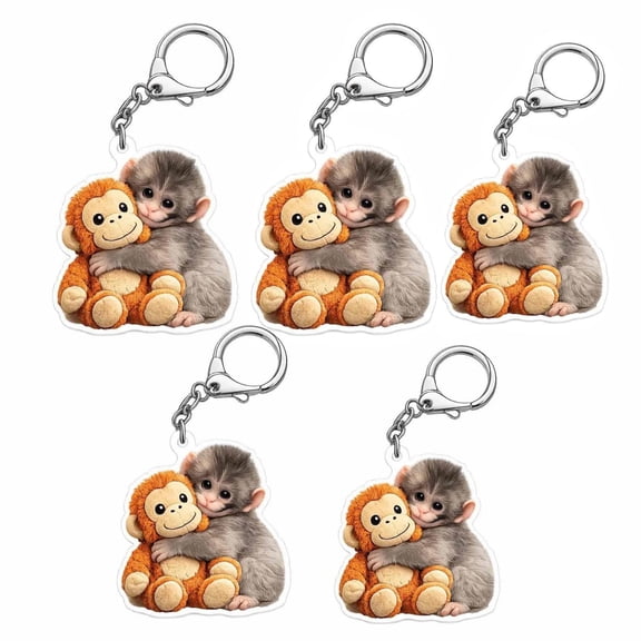 Punch Keychain Protect The Punch Monkey Keychain Acrylic Charm Pendant Hanging Key chain for Backpack Purse Car Merch Gift