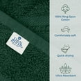 thumbnail image 4 of Dan River Bath Sheet 2 pack 35x70 in Quick Drying Oversized Soft Absorbent Cotton Towel - Hunter Green, 4 of 8