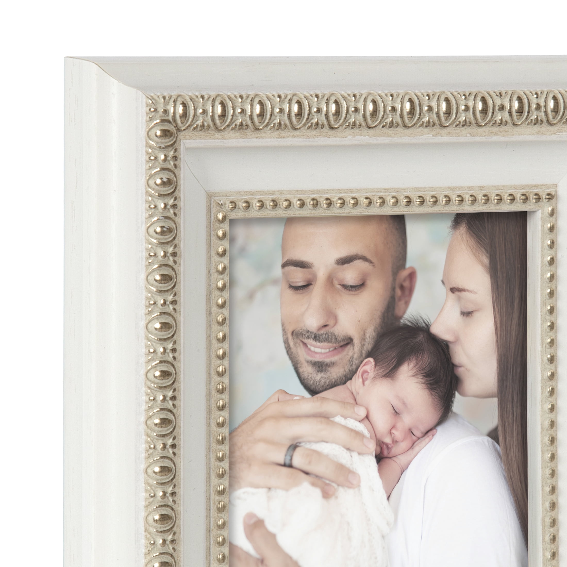 Mainstays 4 x 6 Picture Frame, White Ornate Tabletop Photo Frame
