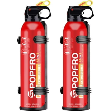 2 Pcs Portable Fire Extinguisher | 4-in-1 Small Fire Extinguisher for Home, Garage, Kitchen, Car | For Electric, Textile and Grease Fires |Easy Clean | Wall Mount Incl