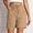 Khaki, variant on Womens High Waisted Shorts Summer 2026 Drawstring Solid Wide Leg Bermuda Shorts with Pockets Stretch Casual Comfy Workout Beach Shorts