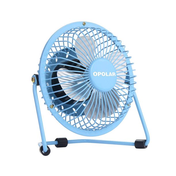 Mini USB Desk Fan ,USB Powered, Metal Design, Quiet Operation; 3.9 ft USB Cord, Handheld Size