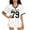 Black, variant on Jane Wardrobe Women's Striped Baseball T-Shirt, V Neck Los Angeles 79 Print Oversized Top, 1 Piece, S-XXL Plus Size Friendly