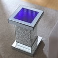 thumbnail image 5 of AUWHALEUS Indoor Modern Space Saving Tempered Glass Square End Table, Silver, 5 of 6
