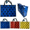 thumbnail image 2 of 2 Pc Large Tote Bags Polka Dot Reusable Shopping Bag Grocery Storage Laundry 20", 2 of 2