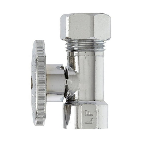 Plumb Pak PP53-1PCLF Shut-Off Valve, 1/2 x 1/2 in Connection, FIP x Compression, Brass Body