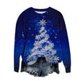 thumbnail image 5 of Ounisa Womens Crewneck Long Sleeve Sweatshirt Fall Winter Fashion Pullover Tops Casual Christmas Tree Lights Santa Claus Gifts Graphic Sweater Clothes Cute Trendy Work Outfits 2025, 5 of 6