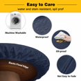 thumbnail image 3 of Elastic Fitted Round Tablecloth, Solid Dark Blue Waterproof Stretch Table Cover for 36"-44" Tables, Minimalism Abstract Denim Texture Washable Outdoor Tablecloths for Patio, Picnic, Camping, 3 of 9