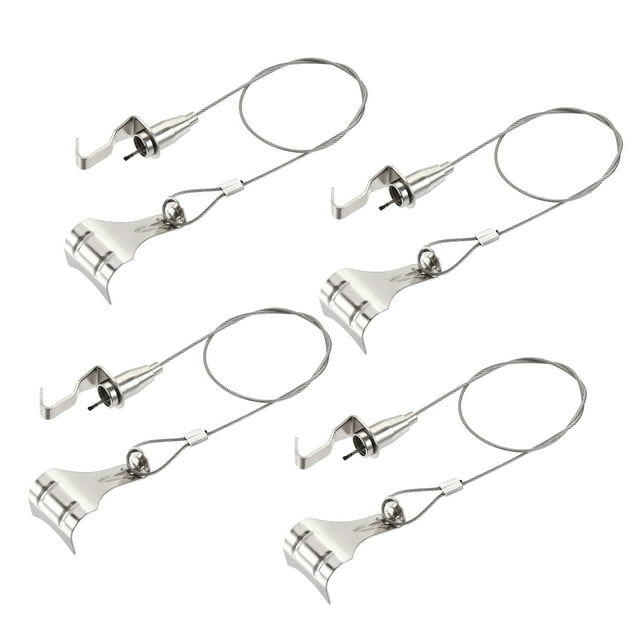 Unique Bargains Picture Hanging Wire Kit 0.5M Electroplating with Large S-Hook Load 66lbs 4Set