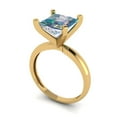 thumbnail image 2 of Solitaire Engagement Ring for Women - 3ct Blue Moissanite in 18K Yellow Gold Promise Ring, 2 of 6