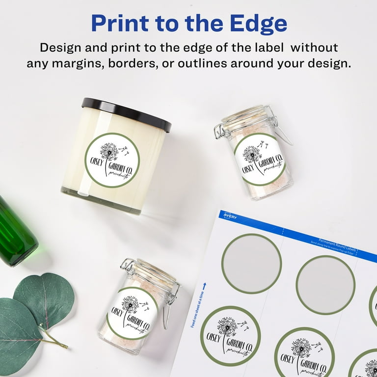 Avery Printable Round Labels with Sure Feed, 3/4" Diameter, Matte White,  800 Customizable Labels (4221) - Walmart.com