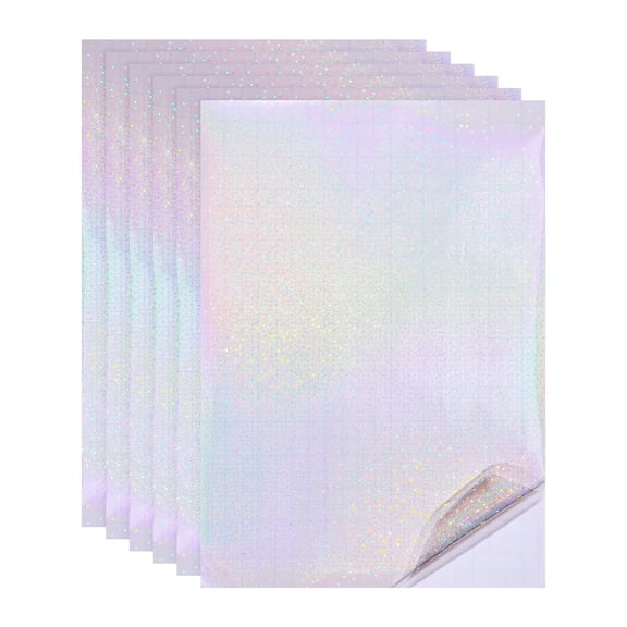 Style: Fine Sparkle Pattern
Material: Holographic Cold Laminating Film
Size: 29.7 x 21 cm / 11.69 x 8.27 Inch (L x W)
Packing List: 6 Sheets x Holographic Sticker Paper
