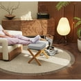 thumbnail image 6 of Bamboohomie Folding Foot Rest Ottoman, Bamboo X-Leg with Padded Cushion, Foldable Stool, Gray, 6 of 7