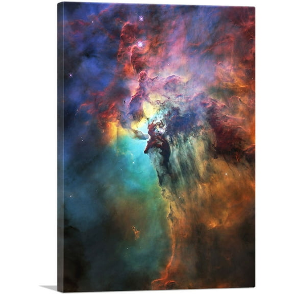 ARTCANVAS Hubble Telescope Lagoon Nebula Canvas Art Print - Size: 26" x 18" (0.75" Deep)