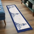 thumbnail image 4 of Retro Lighthouse Rectangle&nbsp;Area Rug&nbsp;2x6 ft Seagull Ocean Vintage Blue Lines Art Washable Rugs for Living Room, Non Slip Soft Carpet for Bedroom Entryway Dining Room, 4 of 9