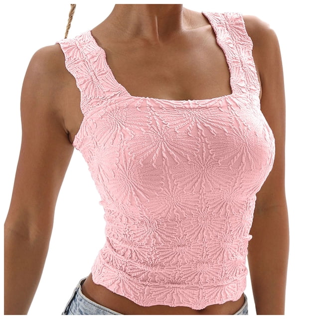 TSADFHJI Womens Square Neck Ribbed Tank Tops Sleeveless Crop Tops Summer Clothes Women Bras Fishnet Red Bras for Women Crotchless Bras for Women Crotchless Plus Size M