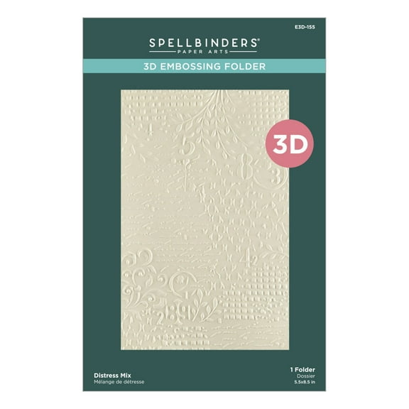 Spellbinders 3D Embossing Folder-Beautifully Imperfect, Distress Mix