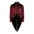 thumbnail image 1 of IROINNID Manteau Queue-de-Pie Gothique de Loisirs pour Hommes, Steampunk Rétro, Manteau Queue-de-Pie Médiéval à Revers, Robe de Cour, Manteau Ajusté, Rouge, 1 of 8