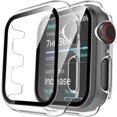thumbnail image 1 of TAURI Paquete de 2 Estuches Rígidos Compatibles con Apple Watch Series 3/2/1 42mm Protector de Pantalla de Vidrio Templado 9H Incorporado Parachoques Delgado Cubierta Protectora Completa Sensible al T, 1 of 4