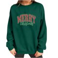 thumbnail image 5 of tarylea Merry Christmas Sweatshirts for Women Long Sleeve Crew Neck Pullover Tops Casual Loose Fall Festival Tops, 5 of 8