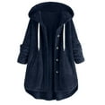 thumbnail image 1 of WEIYLL Fall Jackets for Women 2025 Solid Color Hooded Long Sleeve Buttons Pockets Cardigan Navy Going Out Fall Tops Size L, 1 of 4