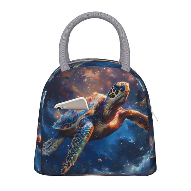 Disketp Night Sky Turtle Bolsa Térmica para Almuerzo, Lonchera con Abertura Amplia y Gran Capacidad, Organizador Reutilizable para Mujeres, Hombres y Adultos