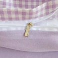 thumbnail image 4 of 3 Pieces Purple Plaid Bedding Set Purple Grid Geometric Pattern Comforter Cover Soft Plaid Microfiber Queen Duver Cover Set, 4 of 5