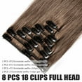 thumbnail image 3 of Benehair Clip in 100% Human Hair Extensions Full Head Straight Remy Hair 8pcs For Women Brown Soft US, 3 of 12