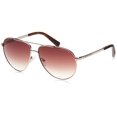thumbnail image 1 of Kenneth Cole New York Men's Pilot Sunglasses, Shiny Light Ruthenium/Gradient Brown, 61mm, 1 of 4