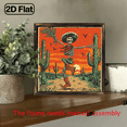 thumbnail image 5 of 2D Flat 1pc Classic Wooden Skull Cactus Wall Art, 8x8 Inch Vintage Decorative Sign with Sombrero, Polished Finish, Abstract Theme for Home, Living Room, Bedroom, Versatile Room Decoration Abstract, 5 of 9