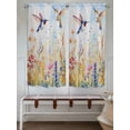 thumbnail image 5 of Spring Floral Bedroom Curtains 63 Inches length, Pastoral Rustic Hummingbird Botanical Window Treatment Curtain Drapes, Rod Pocket Curtain Panels for Living Room Kitchen, 42"x63", 2 Panels, 5 of 7
