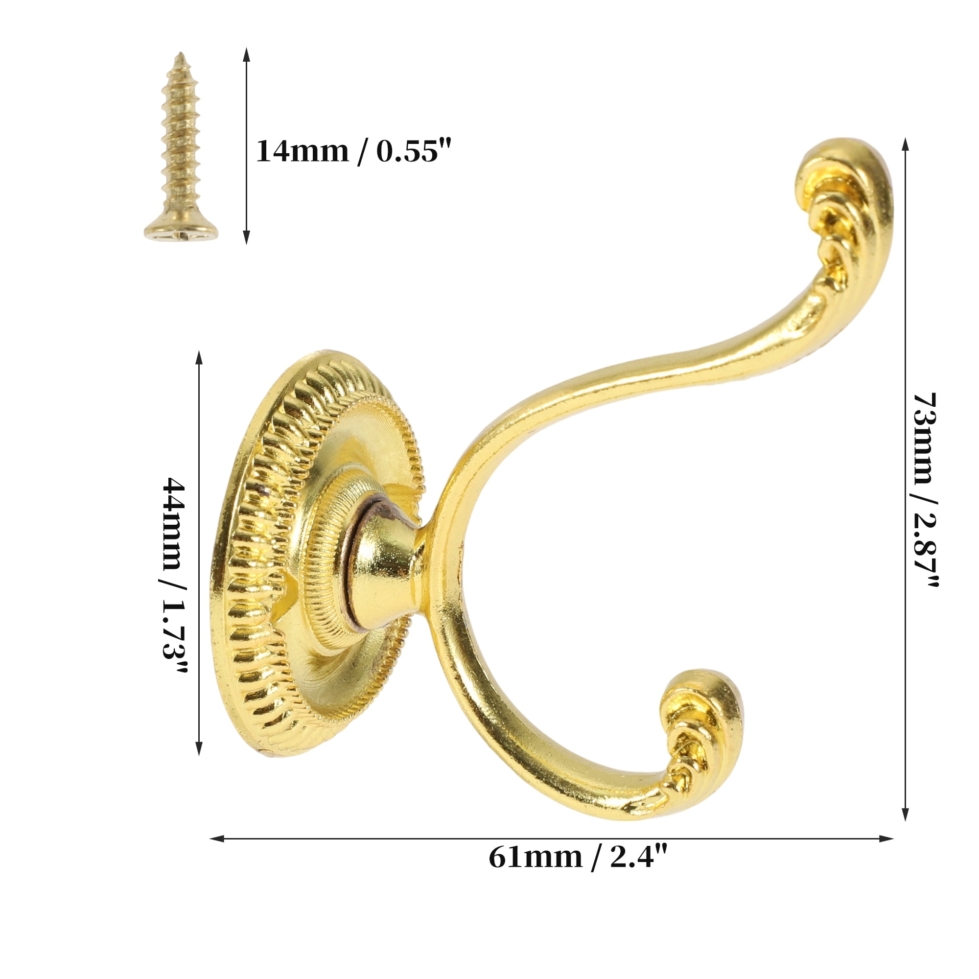 Unique Bargains 4 Pcs Clothes Hooks Door Hooks for Wardrobe Bathroom
