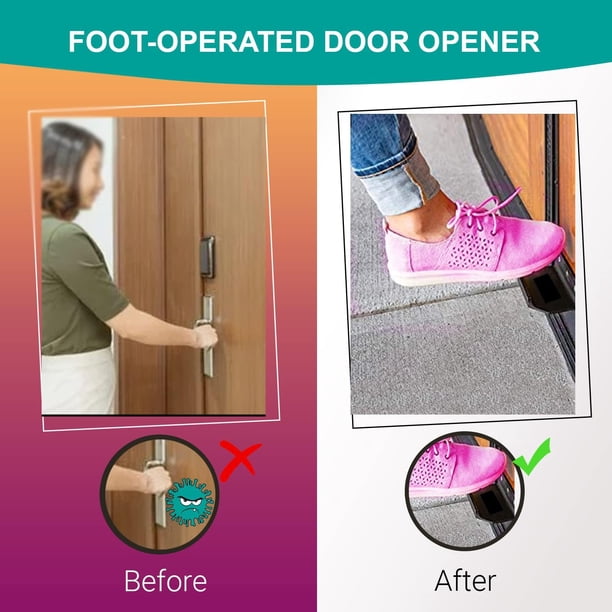 StepNpull Hands-Free Door Opener - Black Foot Operated Door Pull - Commercial Grade, Installs In 5 Min