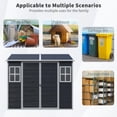 thumbnail image 4 of Zateety Outdoor Storage Shed 8x6ft Resin Waterproof Shed with Floor, 2 Windows & Lockable Door for Garden Patio Backyard, Black, 4 of 7