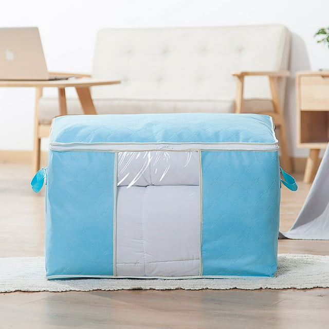 SMihono Closet Organizers and Storage for Clothes Foldable Large Non-woven Clothes Quilt Blanket Zipper Storage Bag Organizer Box Storage Trunks and Bag