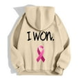 thumbnail image 6 of Cancer Awareness Zip Up Hoodies for Women Long Sleeve Drawstring Hooded Sweatshirts Womens Fall Winter Plain Oversized Hoodie With Pockets (Beige, S), 6 of 6
