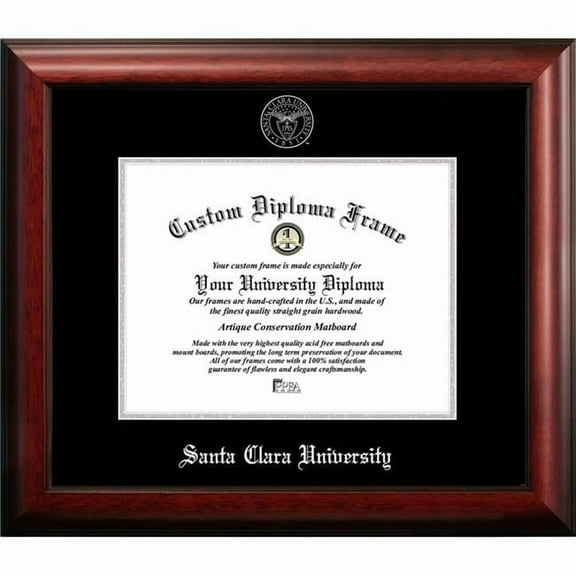 Campus Images CA930SED-108 10 x 8 in. Santa Clara University Silver Embossed Diploma Frame