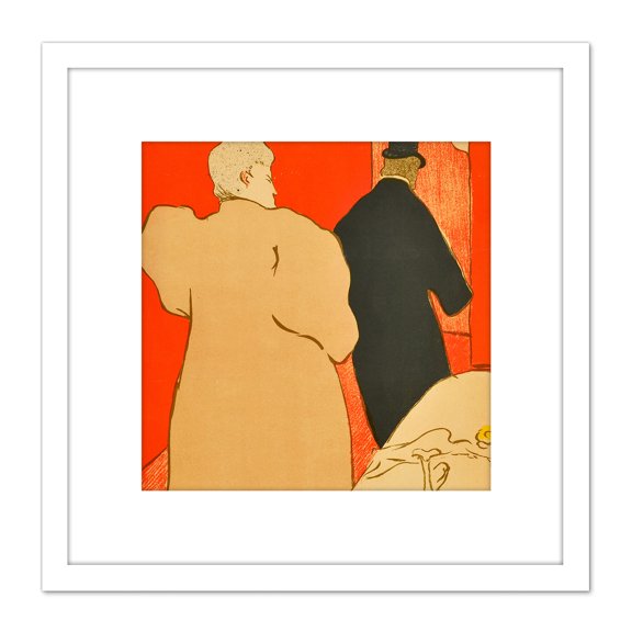 Toulouse-Lautrec Money Fabre Theatre Play Program Cover 8X8 Inch Square Wooden Framed Wall Art Print Picture with Mount