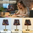 thumbnail image 4 of Wobogo Violet Cat with Different Pupils Table Lamps Three-channel Adjustable Lighted Antique Brass Metal Base Simple Modern Style for Bedroom Nightstands Living Room and Office, 4 of 8