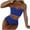 00 # Blue, variant on REORIAFEE Women's Floral Bikini Set Swimsuit Bathing Suit Cute Bikini Suspender Chain High Waist Cover Swimsuit Blue L