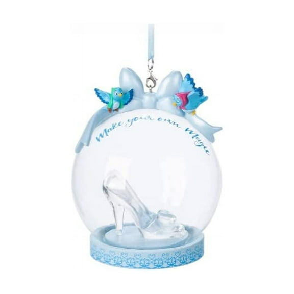 Disney Cinderella Shoe Globe Ornament, Blue, Glass, 4 3/4" H x 3" Diameter