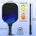 thumbnail image 4 of Pickleball Paddles Set Of 2, Fiberglass Surface, Fluid Smoke Aurora Art Style, 4 Balls & Bag, 4 of 5