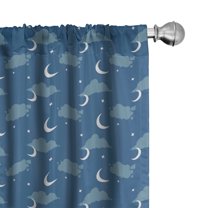 Ambesonne Night 4-Panel Curtains, Sky Sleep Time Theme, 56"x63", Dark Sky Blue